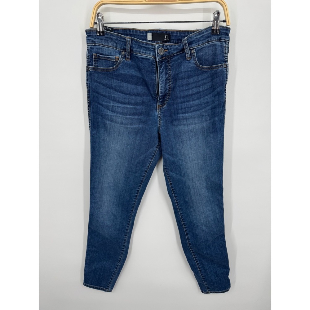 NWT Kut From The Kloth Ankle Crop Jeans Women's 12 Blue Denim‎ Zip Fly Retro